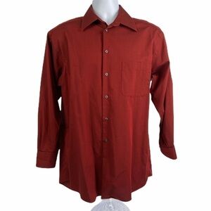 Concepts By Claiborne Button Down Dress Shirt Men's 15-1/2 34-35 Red Long Sleeve
